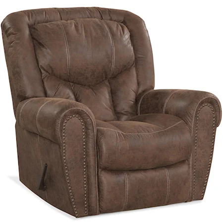 Traditional Rocker Recliner with Nail Head Trim